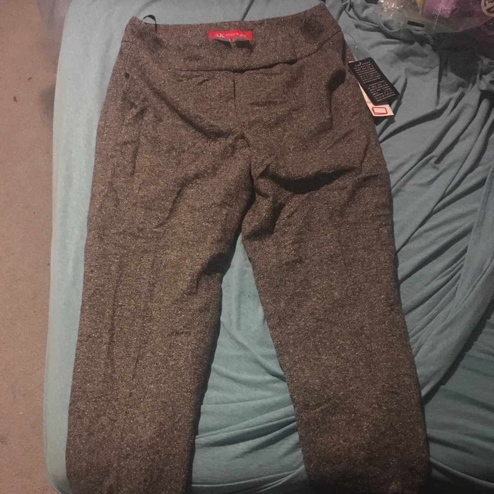 Anne Klein Multicolored Grey Pants Wool Blend 2P